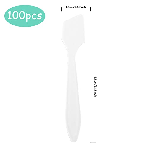 100pcs Espátulas de Máscara Aplicador de Espátula de Maquillaje Espátulas Cosméticas Mini Cuchara de Belleza Cuchara de Máscara de Crema Facial