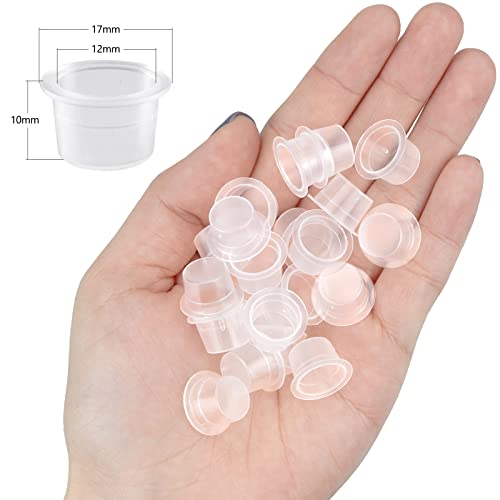 100pcs Tapas De Tinta para Tatuajes Taza de Tinta Del Tatuaje Tazas de Tatuaje para Tatuajes Maquillaje Nail Art