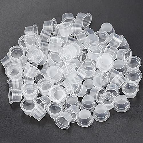 100pcs Tapas De Tinta para Tatuajes Taza de Tinta Del Tatuaje Tazas de Tatuaje para Tatuajes Maquillaje Nail Art