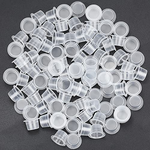 100pcs Tapas De Tinta para Tatuajes Taza de Tinta Del Tatuaje Tazas de Tatuaje para Tatuajes Maquillaje Nail Art