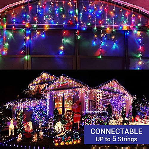 10M 400 LEDs Cortinas Luces Navidad Exteriores, Elegear Luces Led Navidad Colores Prolongables, Guirnaldas Luces con 8 Modos, Carámbano Cadena Luces Decoración para Casa Jardín Habitación Patio Balcón