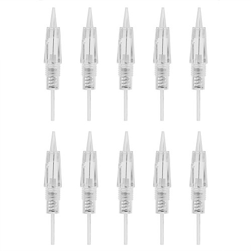 10pcs Agujas de tatuajes redondo y maquillaje permanente desechables agujas estéril herramientas ，para tatuajes de labios,cejas y delineadores de ojos,colorear es rápido y natural(10Pcs R1 Blunt)