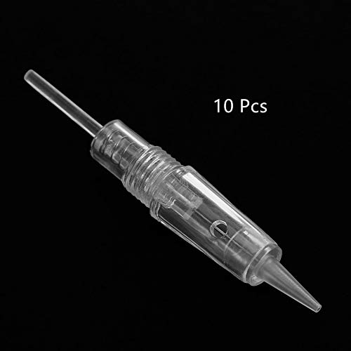 10pcs Agujas de tatuajes redondo y maquillaje permanente desechables agujas estéril herramientas ，para tatuajes de labios,cejas y delineadores de ojos,colorear es rápido y natural(10Pcs R1 Blunt)