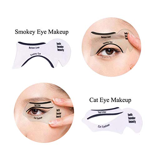 10PCS Eyeliner Stencil Cards Set Cat Eyeliner Aplicador delineador ojos superior Plantilla maquillaje ojos Modelo de forma delineador de ojos Maquillaje Herramienta de aplicación de cejas