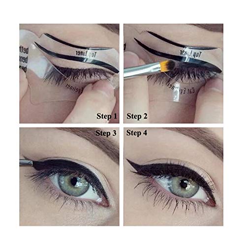 10PCS Eyeliner Stencil Cards Set Cat Eyeliner Aplicador delineador ojos superior Plantilla maquillaje ojos Modelo de forma delineador de ojos Maquillaje Herramienta de aplicación de cejas