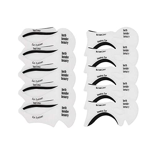 10PCS Eyeliner Stencil Cards Set Cat Eyeliner Aplicador delineador ojos superior Plantilla maquillaje ojos Modelo de forma delineador de ojos Maquillaje Herramienta de aplicación de cejas