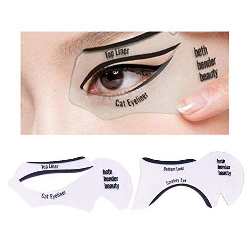 10PCS Eyeliner Stencil Cards Set Cat Eyeliner Aplicador delineador ojos superior Plantilla maquillaje ojos Modelo de forma delineador de ojos Maquillaje Herramienta de aplicación de cejas
