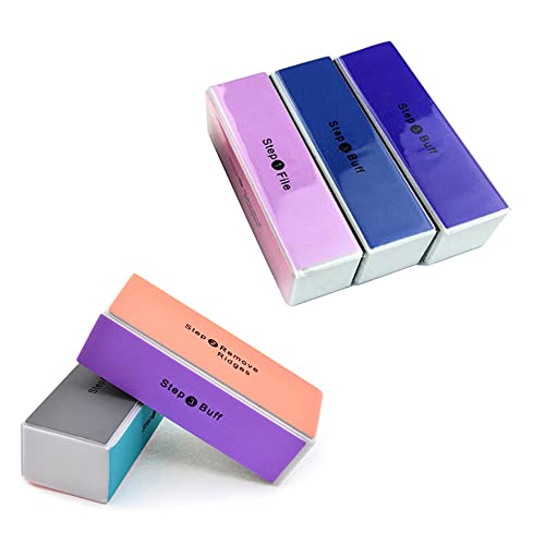 10PCS Profesional 4 maneras Uñas Buffer Esponja Bloque Manicura Pedicura Herramienta Cosmética Manicura Pedicura Herramientas Lijado (Color Mixto)