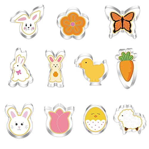 11 moldes para galletas de Pascua con conejos de Pascua, para galletas, para niños y para hornear huevos de Pascua