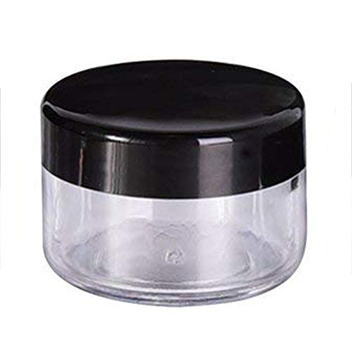 12 Piezas 15g Contenedor de Cosméticos Plástico con Tapas para Crema Maquillaje Sombra de Ojos Almacenaje de Cremas (Negro Transparente)