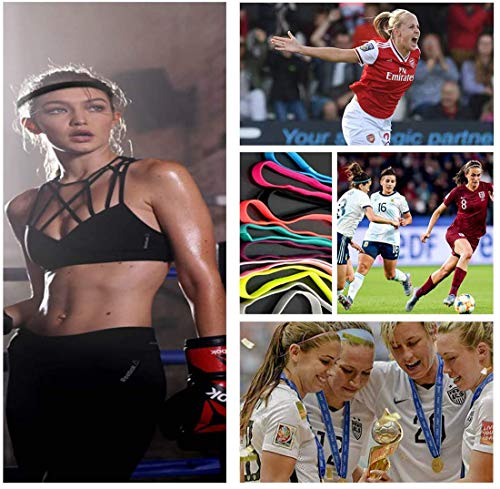 12 Piezas Cinta Pelo Deporte, Diadema Deportiva Elásticas Deporte Cintas De Pelo Antideslizante para El Cabello Diadema Antideslizante para Trotar Correr Fútbol Entrenamiento Yoga y Más