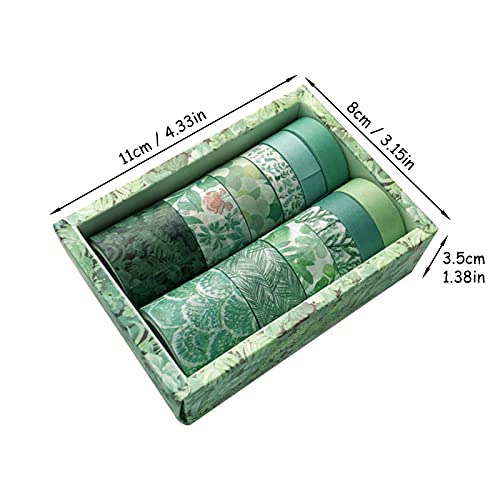 12 Rollos Juego de Cinta Washi, Múltiples Cinta Adhesiva Decorativa Washi de Patrones para álbumes de Recortes, Diarios, Decoración de Bricolaje y Envoltura de Regalos (Azul)