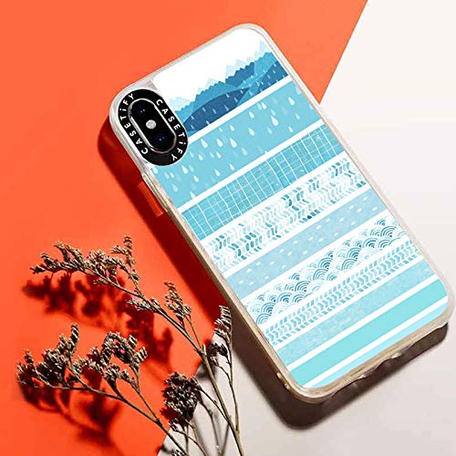 12 Rollos Juego de Cinta Washi, Múltiples Cinta Adhesiva Decorativa Washi de Patrones para álbumes de Recortes, Diarios, Decoración de Bricolaje y Envoltura de Regalos (Azul)