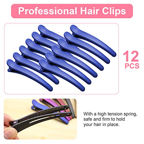 12PCS Pinza de Pelo para Niñas Mujeres, 12CM Clips de Pelo de Plástico, Horquillas Pelo, Accesorios Cabello, Pinza para el Cabello, Pernos de Pelo, Clips de pelo para Chicas (Azul Real)