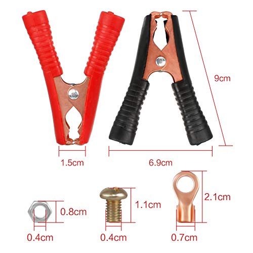 14 piezas 90cm 100A Cobre Pinza de cocodrilo Jumpers Abrazaderas Clips de batería de coche Clip de cocodrilo automático Batería de coche eléctrico Pinzas de cocodrilo para cargadores de batería
