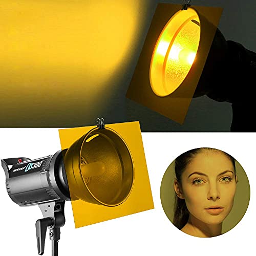 14 Piezas Filtro de Luz de Gel Filtro de Corrección de Color Filtro de Color de Iluminación para Flash Estroboscópico, Luz Video LED, 7 Colores Surtidos, 29.7 * 21 cm