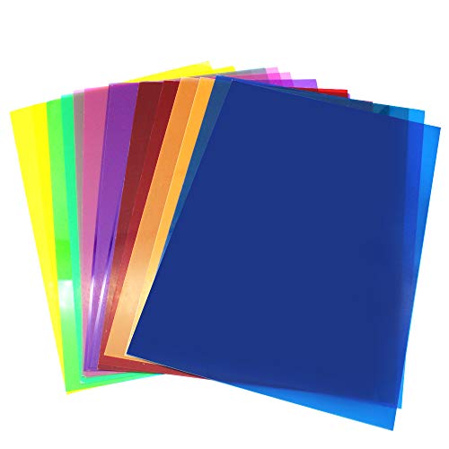 14 Piezas Filtro de Luz de Gel Filtro de Corrección de Color Filtro de Color de Iluminación para Flash Estroboscópico, Luz Video LED, 7 Colores Surtidos, 29.7 * 21 cm
