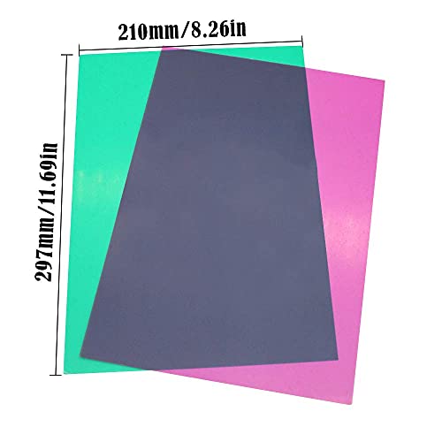 14 Piezas Filtro de Luz de Gel Filtro de Corrección de Color Filtro de Color de Iluminación para Flash Estroboscópico, Luz Video LED, 7 Colores Surtidos, 29.7 * 21 cm