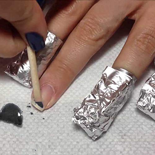 150 Tiras Quitaesmalte de Papel de Aluminio, Ultra-delgado aluminio Foil Nail Wraps Gel Polish Remover, Elimina Esmalte de Uñas de Gel Rápido y Fácil