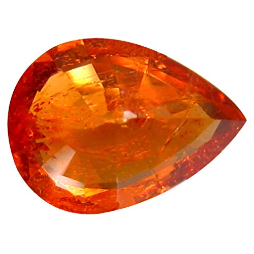 1.53 ct Corte en pera (8 x 6 mm) Namibia Fanta Color Naranja Mandarina Granate Spessartine Natural Piedra preciosa suelta