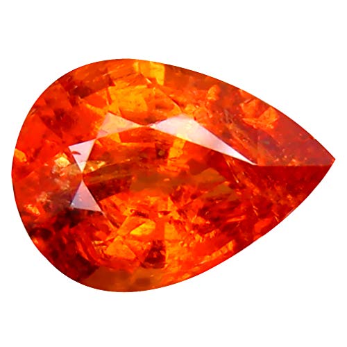 1.53 ct Corte en pera (8 x 6 mm) Namibia Fanta Color Naranja Mandarina Granate Spessartine Natural Piedra preciosa suelta