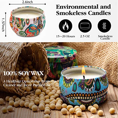 16 Piezas Regalo de Velas PerfumadasCera de Soja Natural Relajación Natural Vela Aromaticas para Baño, Yoga, SPA, para Festival y Bodas Aromaterapia Velas Decoración Regalo（Navidad） (Indio 16)