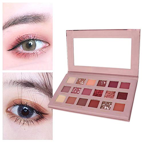 18 Colores Paleta de Sombras de Ojos, Sombra de Ojos Mate y Brillante con Paleta de Sombras de Ojos de Lentejuelas Grandes, Professional Paleta Maquillaje