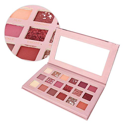 18 Colores Paleta de Sombras de Ojos, Sombra de Ojos Mate y Brillante con Paleta de Sombras de Ojos de Lentejuelas Grandes, Professional Paleta Maquillaje