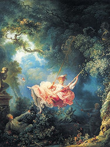 1art1 Jean-Honoré Fragonard - Los Felices Azares del Columpio, 1767 Cuadro, Lienzo Montado sobre Bastidor (40 x 30cm)