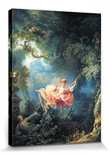 1art1 Jean-Honoré Fragonard - Los Felices Azares del Columpio, 1767 Cuadro, Lienzo Montado sobre Bastidor (40 x 30cm)