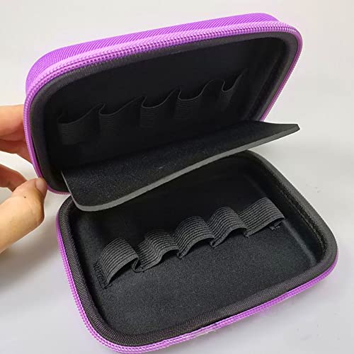 1Pcs Estuche Aceites Esenciales Pequeño, Estuche Aceites Esenciales Viaje, Organizador de Aceites Esenciales para La Celebración de Aromaterapia, Esmalte de Uñas 5Ml 10Ml Botellas(Púrpura)