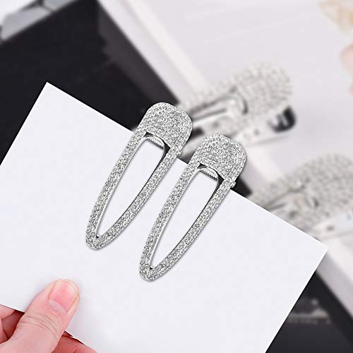 2 horquillas Big Silver con brillantes para el pelo, decoración para el pelo para mujer (plateadas).
