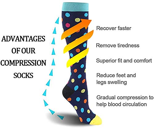 2 Pares de Calcetines de compresión Marathon Running Calcetines Deportivos Hombres Mujeres 30 mmHg hasta la Rodilla para Edema médico Diabetes Varices -a113-S-M