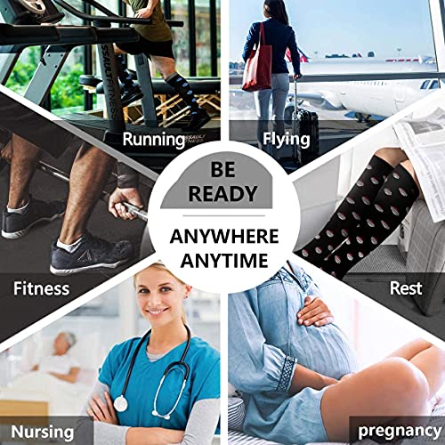 2 Pares de Calcetines de compresión Marathon Running Calcetines Deportivos Hombres Mujeres 30 mmHg hasta la Rodilla para Edema médico Diabetes Varices -a113-S-M