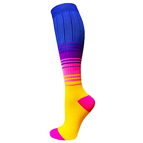 2 Pares de Calcetines de compresión Marathon Running Calcetines Deportivos Hombres Mujeres 30 mmHg hasta la Rodilla para Edema médico Diabetes Varices -a113-S-M