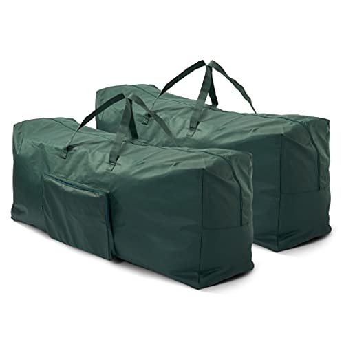 2 Piezas Bolsas de Almacenamiento Grandes para Árboles de Navidad, 120x35x50cm| Poliéster 210D Premium, Resistente| Ideal para Árboles Artificiales, Adornos y Decoraciones.