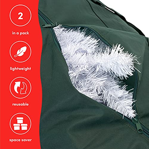 2 Piezas Bolsas de Almacenamiento Grandes para Árboles de Navidad, 120x35x50cm| Poliéster 210D Premium, Resistente| Ideal para Árboles Artificiales, Adornos y Decoraciones.