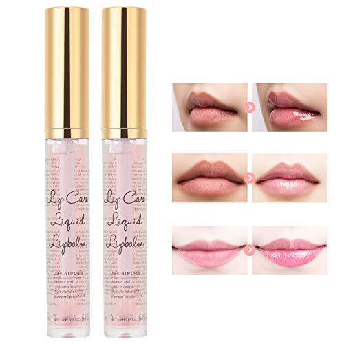 2 piezas de bálsamo labial: aceite de labios líquido exfoliante nutritivo hidratante, prebase de labios, arrugas de labios exfoliantes antiseco
