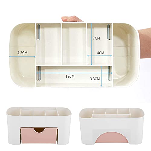2 Piezas Organizador de Maquillaje, Cajas para Maquillaje, Caja Maquillaje Organizador, Maquillaje Contenedor con Cajón, Caja de Almacenamiento de Cosméticos, para Dormitorio, Baño