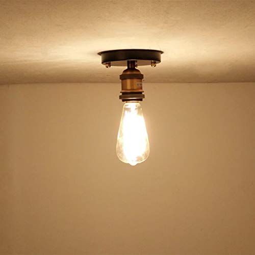 2 Piezas Retro Lámpara de Techo Industrial Pequeña Luz de Techo Barata Sencilla Plafón E27 Iluminación Corridor Porche Balcón Baño
