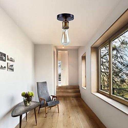 2 Piezas Retro Lámpara de Techo Industrial Pequeña Luz de Techo Barata Sencilla Plafón E27 Iluminación Corridor Porche Balcón Baño