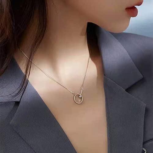 2 unids anillo collar mujeres, moda y ligero lujo nicho diseño sentido clavícula cadena temperamento simple Ins viento frío