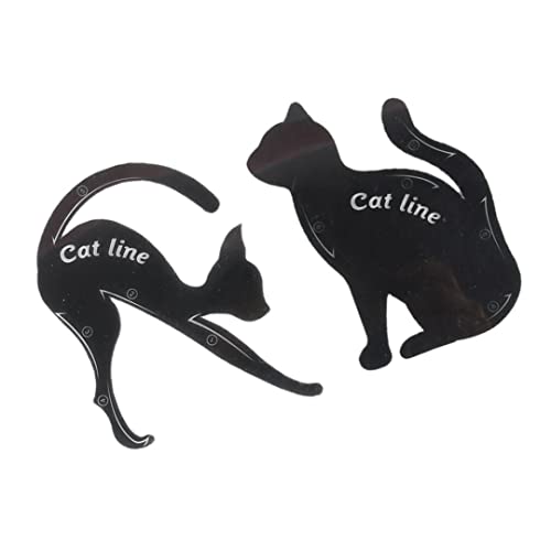 2 unids Cat Eyeliner Stencils Premium PVC Material Ojos ahumados Maquilladores Aplicadores Gato En Forma de guía guía de Plantilla de guía para Maquillaje Principiante, Adhesivo de