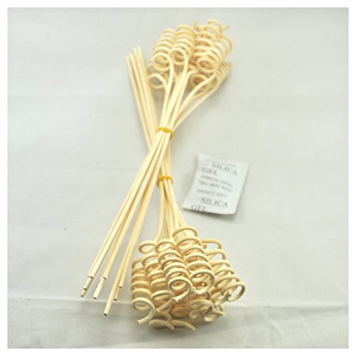 20 piezas Difusores de aceite perfumado,Ondulado Spiry de ratán natural Reed difusor para el aroma de la fragancia (28cm x 3mm rodar, color natural)