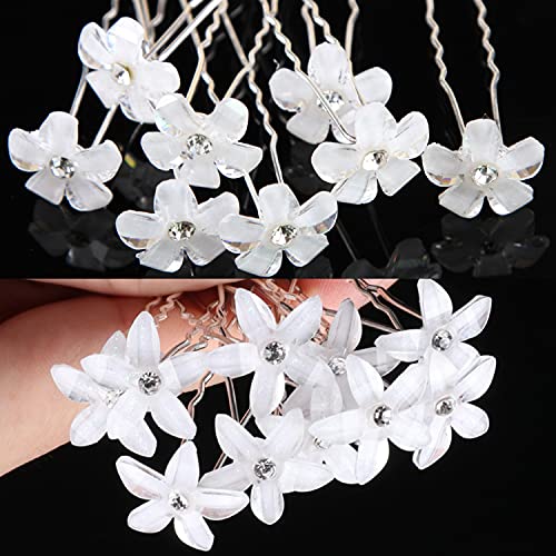 20 piezas horquillas para el cabello de novia, horquillas para el cabello con perlas de boda, pinzas para el cabello con flores, accesorios para el cabello de dama de honor para mujeres y niñas