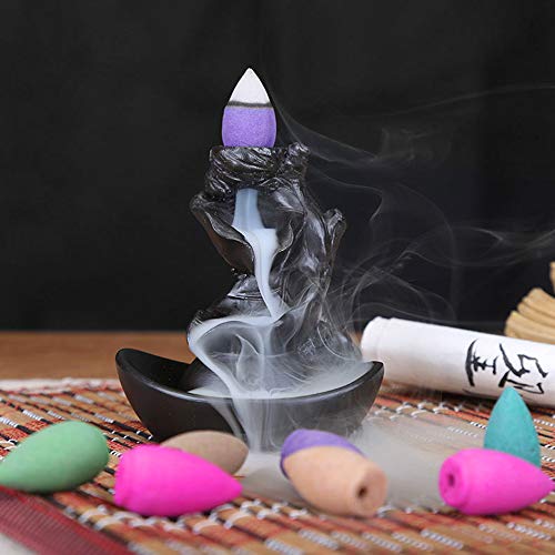 200 Piezas Conos Incienso de Reflujo Conos de Incienso Mezclado Natural Incienso Conos Olor de Flores para Dormitorio Oficina Sala de Yoga Cocina Mezclar 6-7 Fragancias Diferentes Conos de Incienso