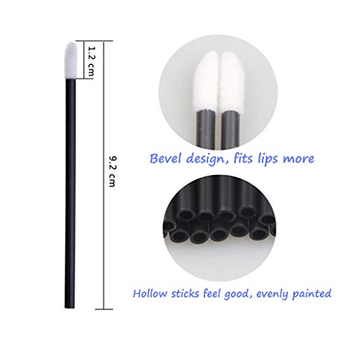 200 Unids Cepillos Labiales Lápiz Labial Desechable Maquillaje Cepillo Varitas Brillo Aplicador Herramienta Maquillaje Belleza Kits de Herramientas (Black)