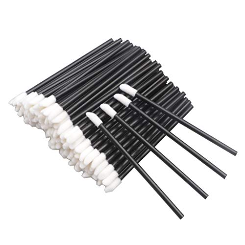 200 Unids Cepillos Labiales Lápiz Labial Desechable Maquillaje Cepillo Varitas Brillo Aplicador Herramienta Maquillaje Belleza Kits de Herramientas (Black)