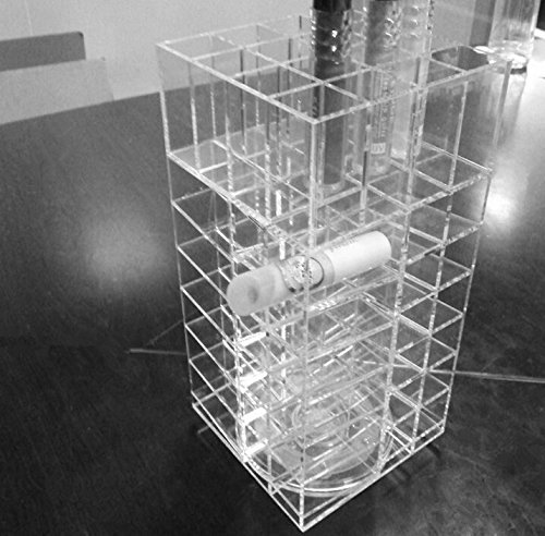 2017 Nuevo Año Regalo acrílico pintalabios Display, Torre giratoria giratorio soporte para pintalabios (l115mmx w115mmxh 255 mm modelo más vendido)