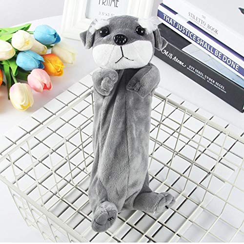 2018 New Kawaii Novedad Simulación 5 estilos Perros lindos Estuche para lápices Suave felpa Papelería escolar Bolsa de bolígrafo Regalo para niñas y estudiantes, mostrar como foto, Francia